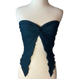 Shein Women’s Scrunch Twist Teal Crop Top